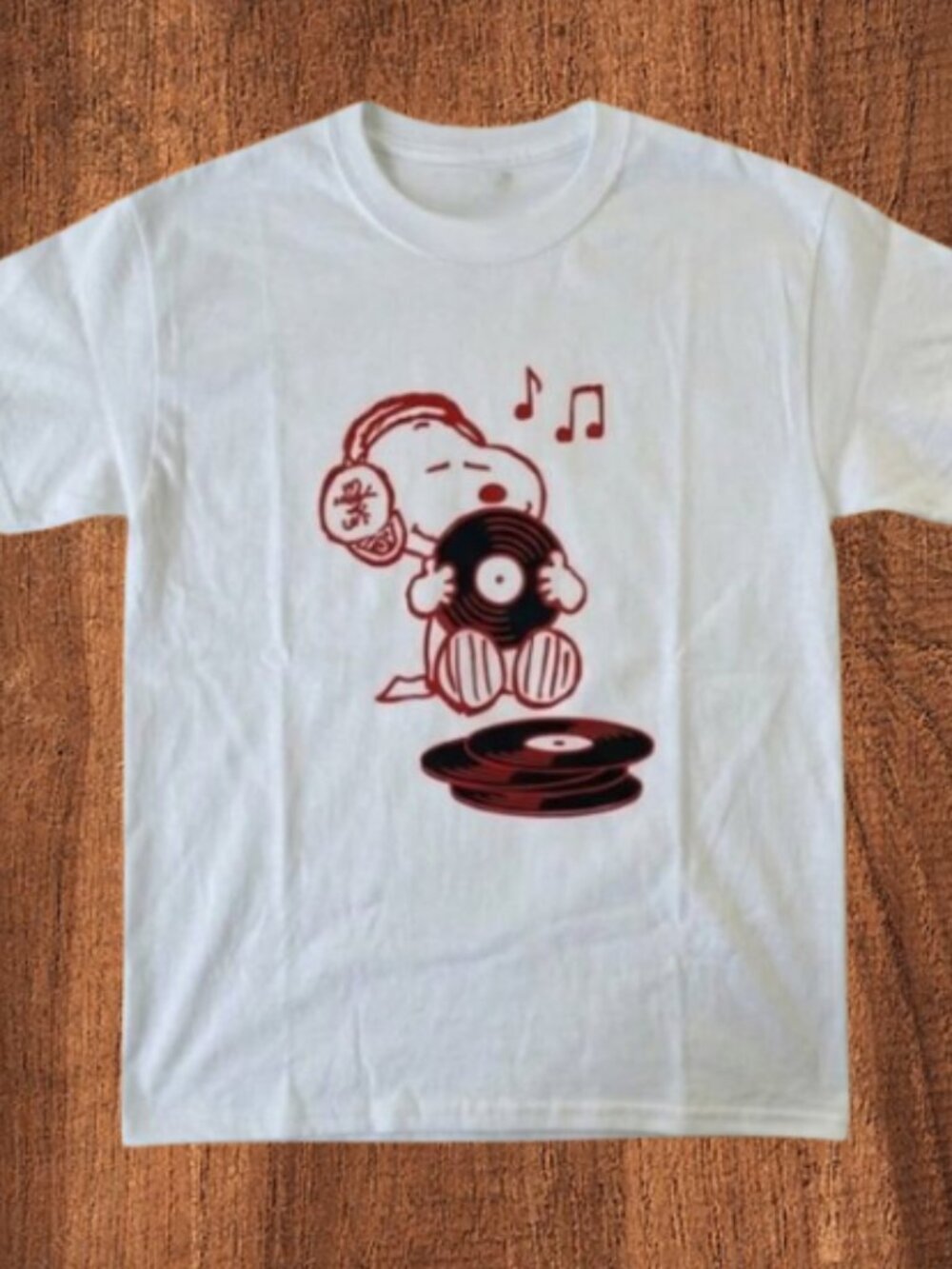 Cute Beagle Vinyl Record Music Graphic T-Shirt
